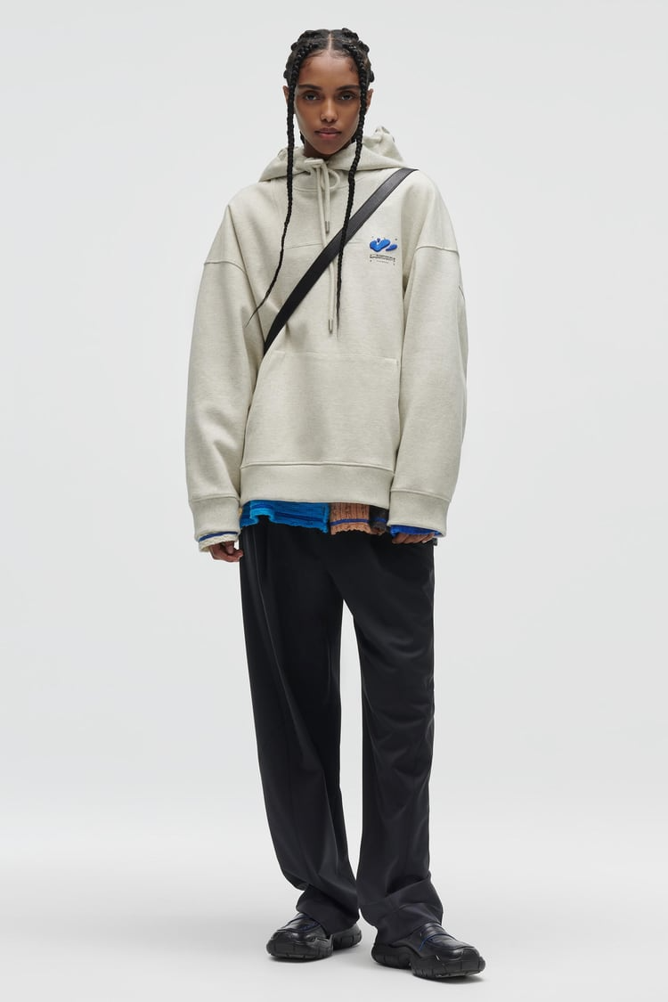 Ader Error x Zara Embroidery Hooded Sweatshirt Gray