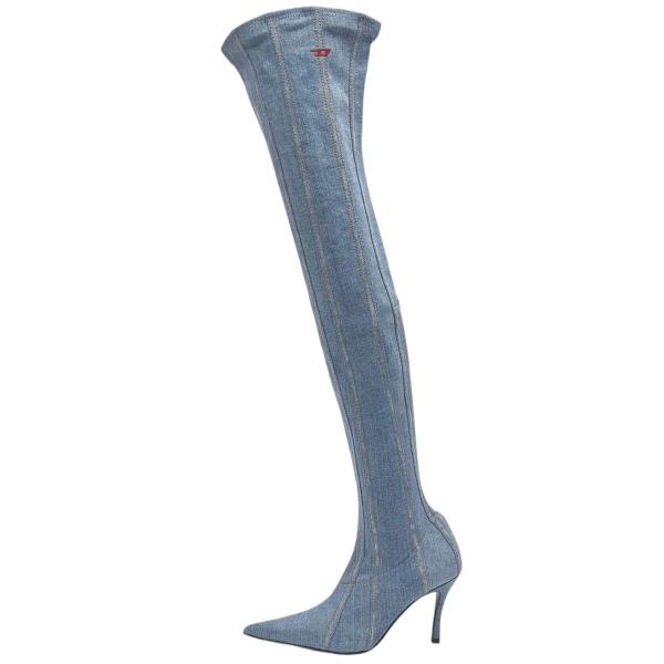 Divinus Denim Long Boots - Blue