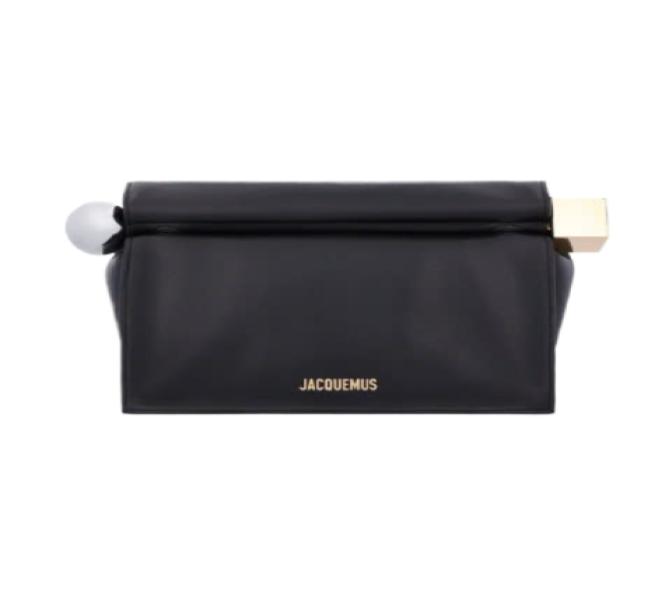 La Pochette Ronde Carré Clutch - Black