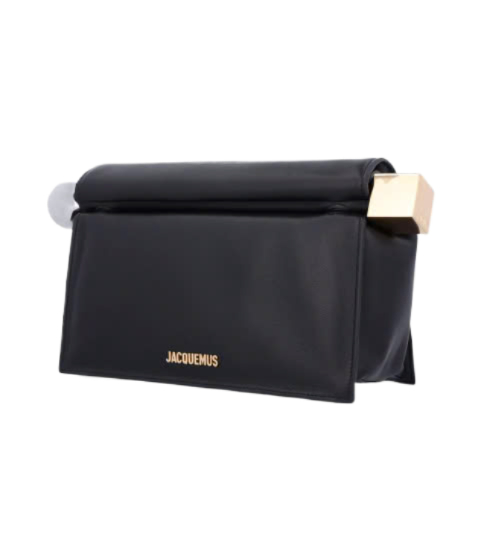 La Pochette Ronde Carré Clutch - Black