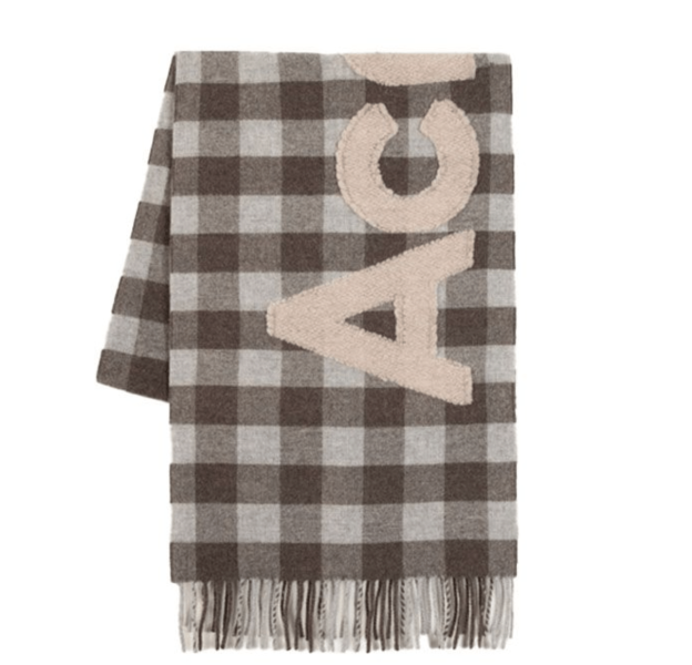 Check Logo Wool Blend Muffler