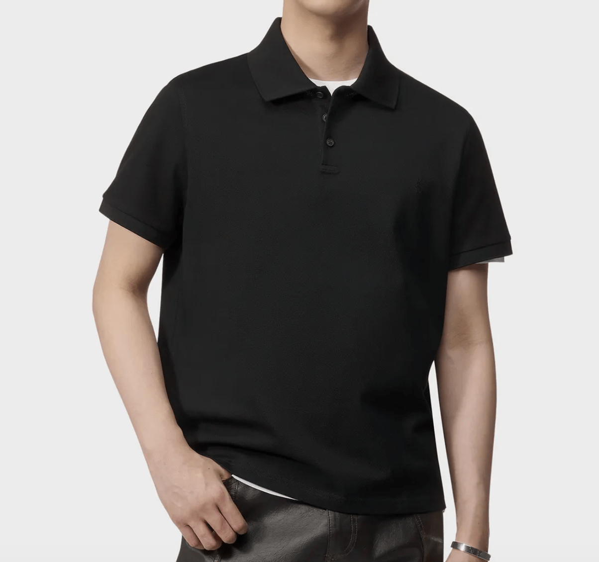 MONOGRAM POLO SHIRT IN COTTON - black