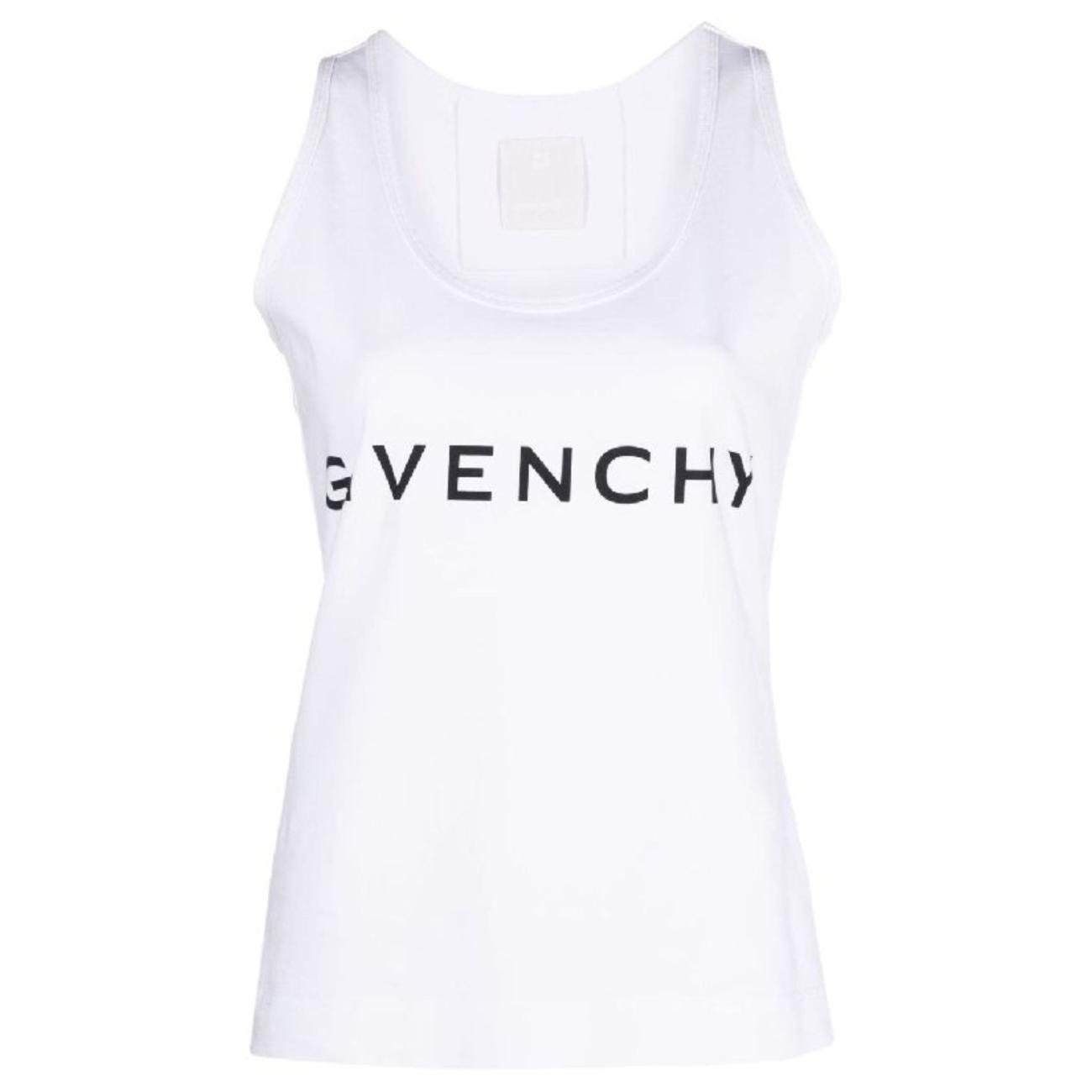 Stretch cotton logo tank top