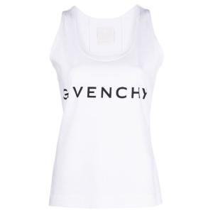 Stretch cotton logo tank top