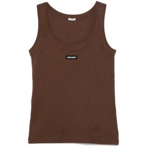 Logo Patch Cotton Sleeveless Top