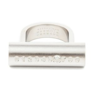 Silvertone Number Logo Ring