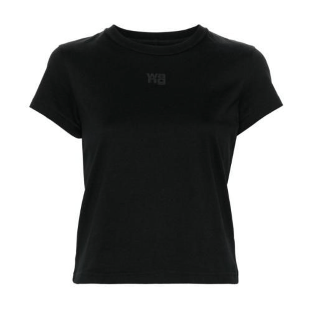 25SS Black Shrunken T-shirt 