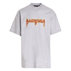 Balenciaga Metal Vintage Oversized T-Shirt White Orange