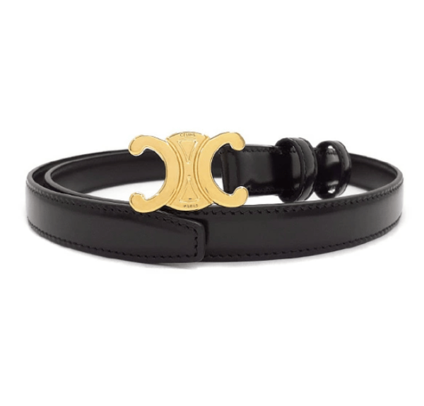 Celine Triomphe Belt in Smooth Calfskin Black