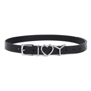 Heart Metal Decorated Leather Belt