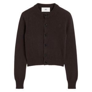 CASHMERE AMI DE COEUR CARDIGAN DARK COFFEE 