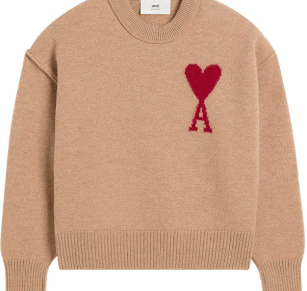 Heart Logo Jacquard Wool Knit