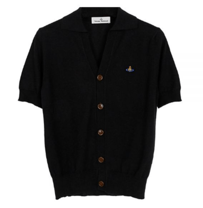 Polo Cardigan - Black