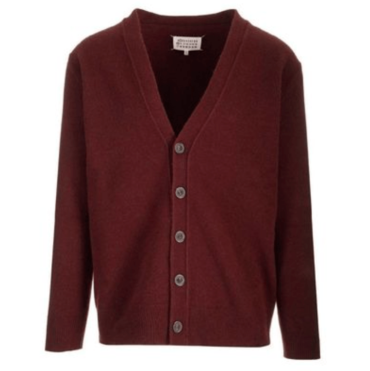 V-Neck Cardigan Bordeaux