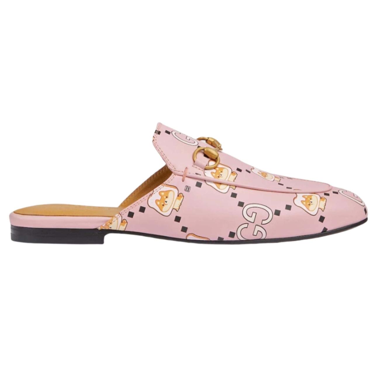 Gucci GG Animal Princetown Slipper Light Pink Leather