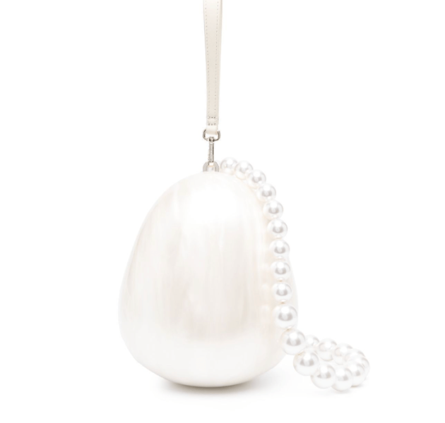 Pearl decorated egg shoulder bag