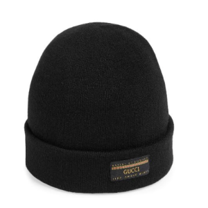 Gucci Wool Hat with Gucci Label Black