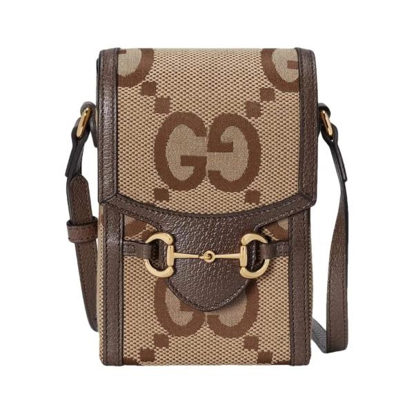 Gucci Jumbo GG Mini Bag Camel Ebony