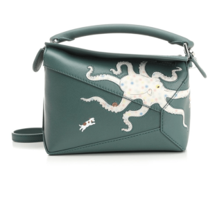Puzzle Edge Mini Leather Tote Bag