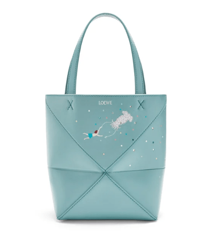 Puzzle Fold Mini Leather Tote Bag