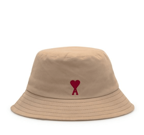 Heart Logo Embroidered Cotton Bucket Hat