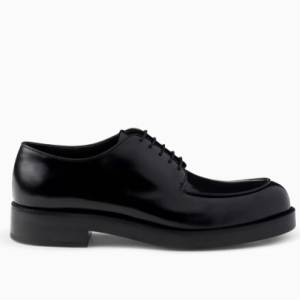 Brushed leather derby shoes