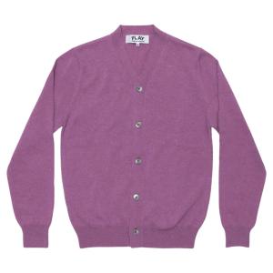 Play Comme des Garcons Small Red Heart On The Sleeves Cardigan Pastel Purple