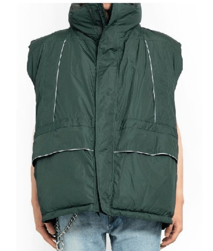 Oversized high neck padded vest