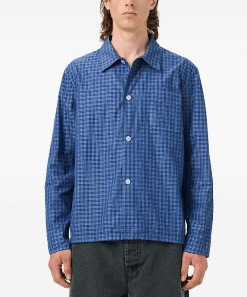 Check pattern cotton shirt