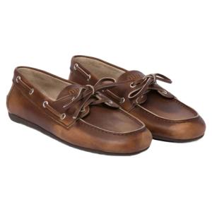 Miu Miu Unlined Bleached Leather Loafers Sienna