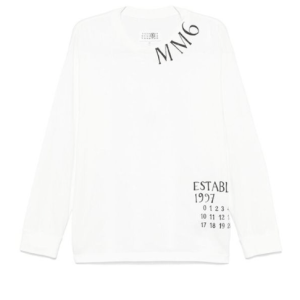 Logo printed cotton long sleeve top