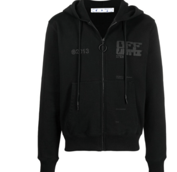 TECH MARKER SLIM ZIP-UP HOODIE BLACK