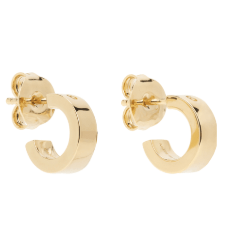 Gold Numeric Minimal Signature Hoop Earrings