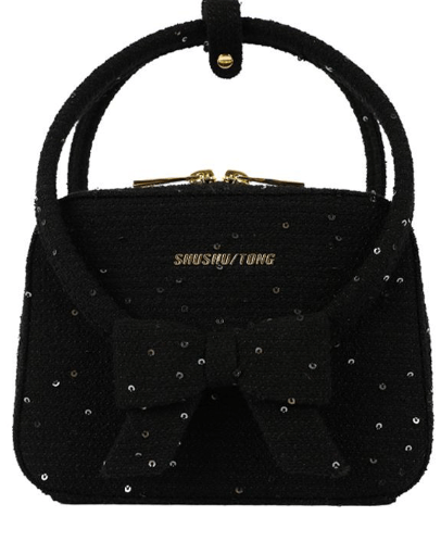 Logo embellished sequin detail tote bag