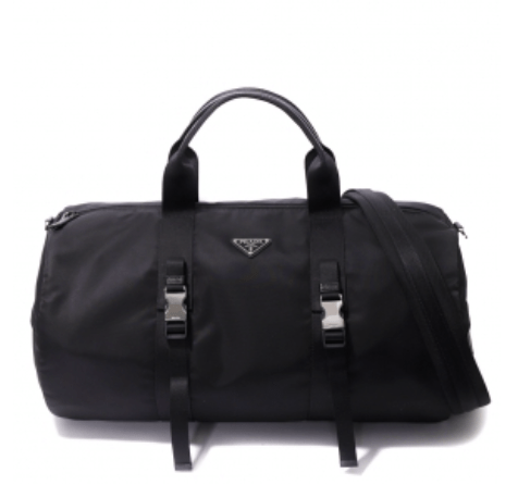 Black Re-Nylon and Saffiano travel bag