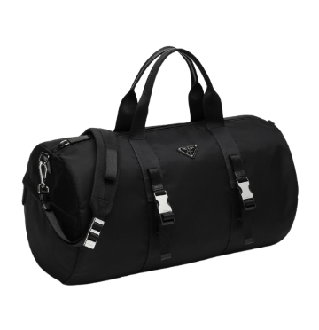 Black Re-Nylon and Saffiano travel bag