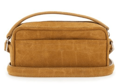 BANETO Logo Suede Leather Crossbody Bag