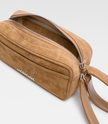 BANETO Logo Suede Leather Crossbody Bag