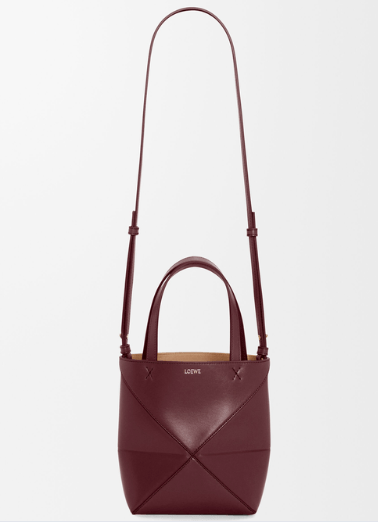 Mini Puzzle Fold tote in shiny calfskin