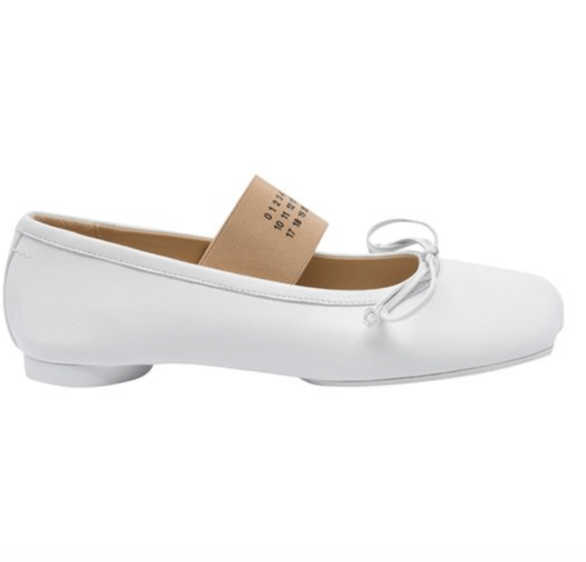 SS25 Number Logo Banding Leather Flat Shoes