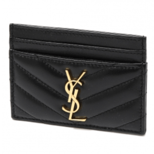 YSL CASSANDRE MATELASSÉ CARD CASE IN GRAIN DE POUDRE EMBOSSED LEATHER