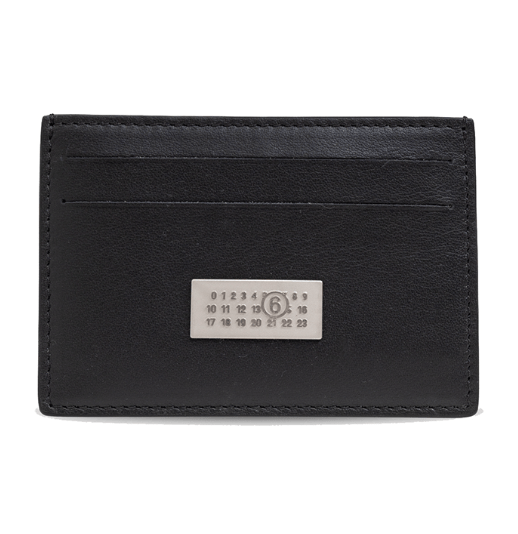 25SS MM6 Margiela Number Logo Card Wallet Black