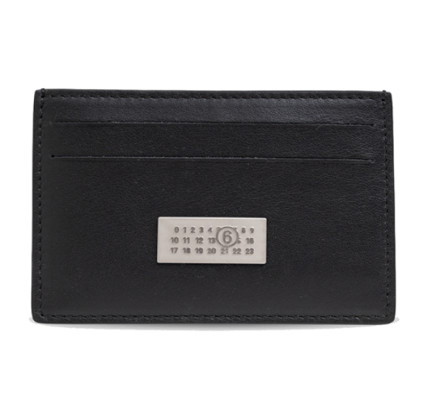 25SS MM6 Margiela Number Logo Card Wallet Black