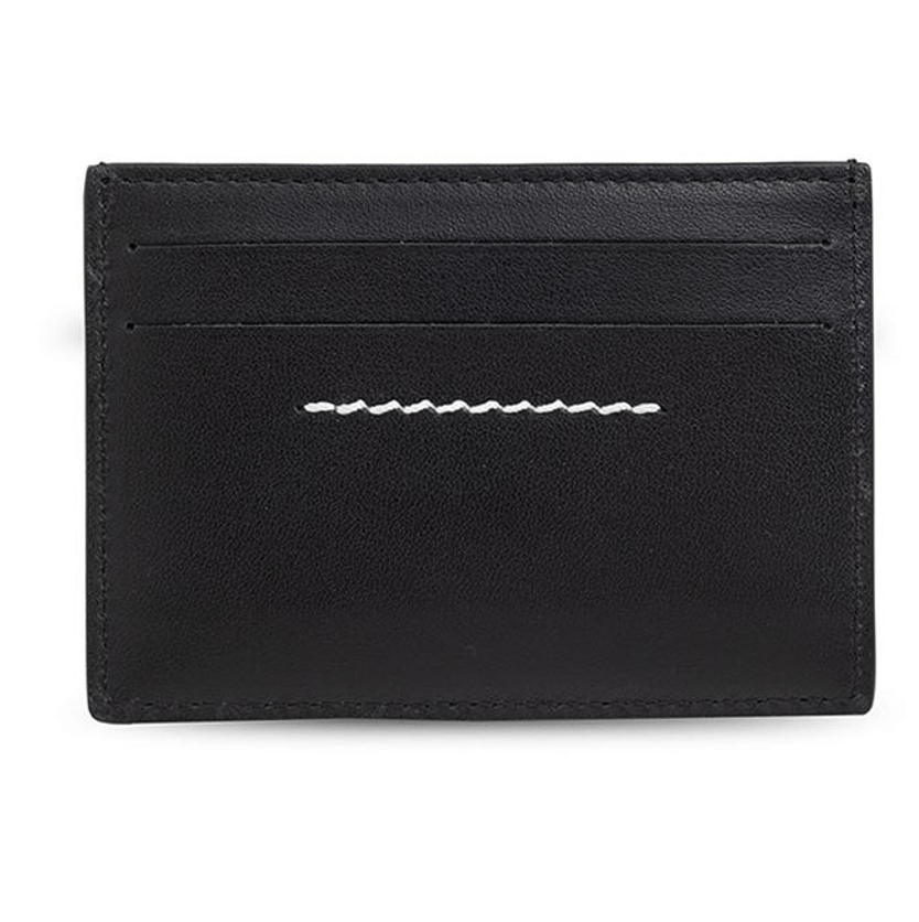 25SS MM6 Margiela Number Logo Card Wallet Black