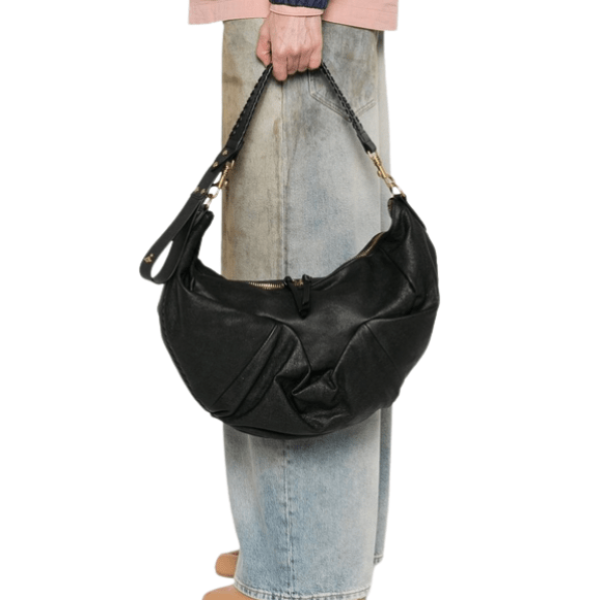 SS25 AGNES Medium Leather Shoulder Bag