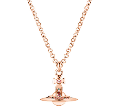 Vivienne Westwood New Petite Orb Pendant Pink Gold