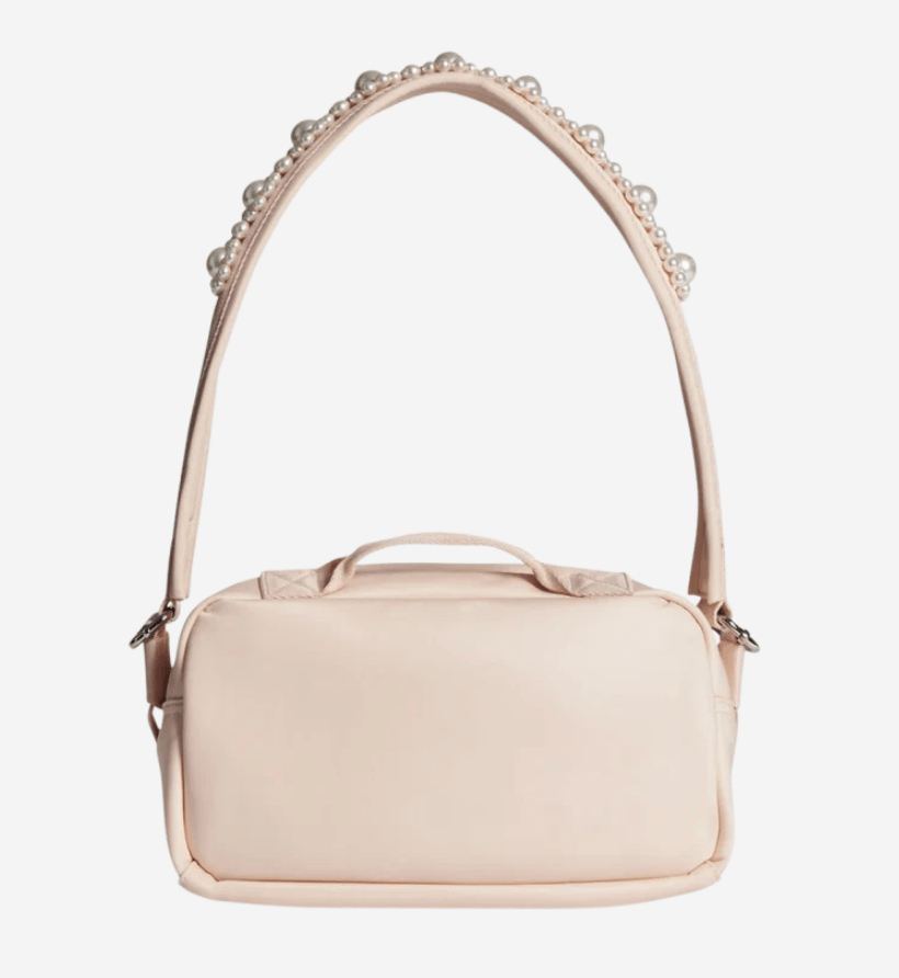 Simone Rocha Beaded Bow Front Bag Rose Pearl