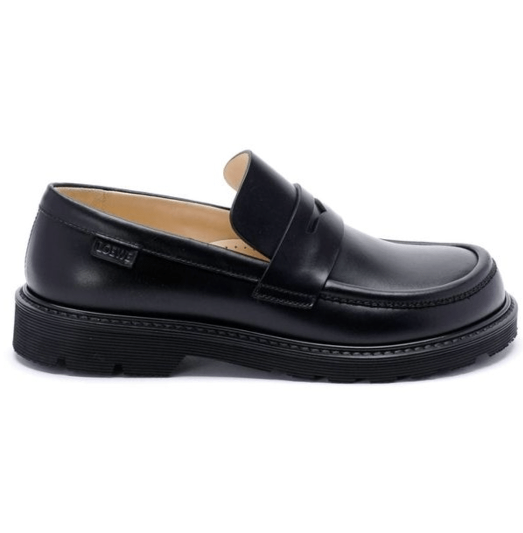 Logo Label Leather Penny Loafers