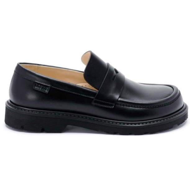 Logo Label Leather Penny Loafers