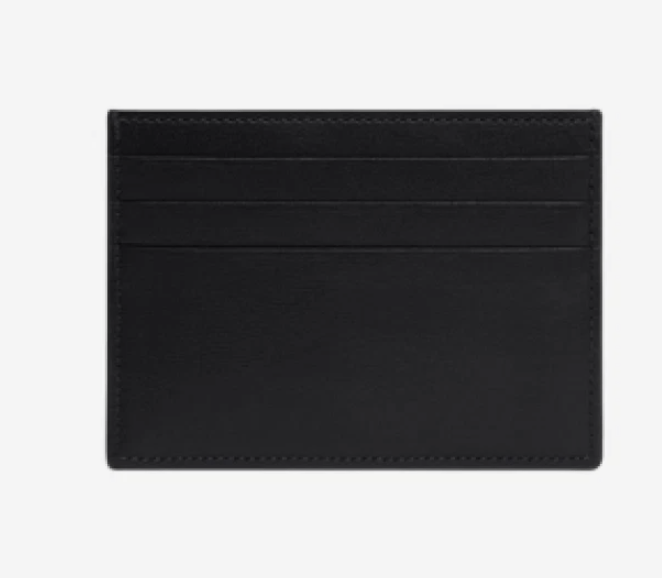 Celine Triomphe Card Holder in Shiny Calfskin Black